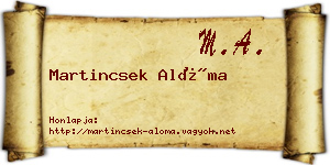 Martincsek Alóma névjegykártya